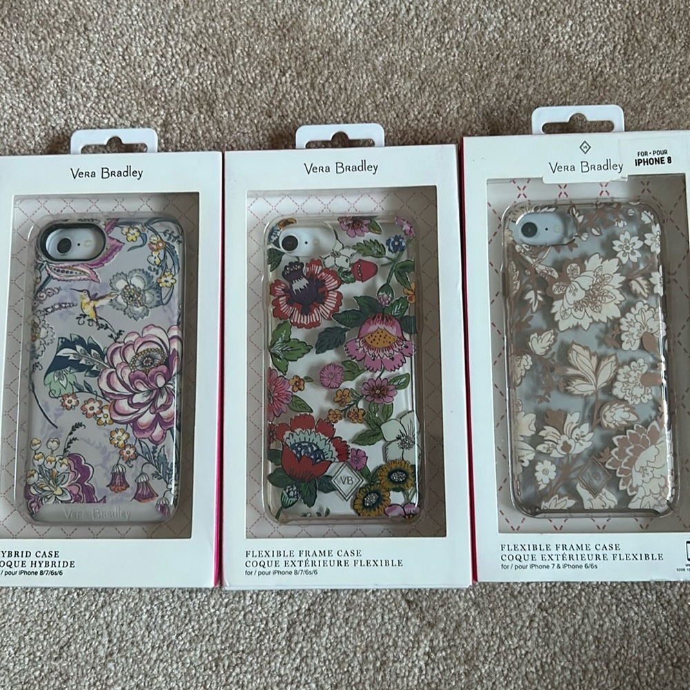 Bundle of 3 Vera Bradley iPhone 8/7 Cases